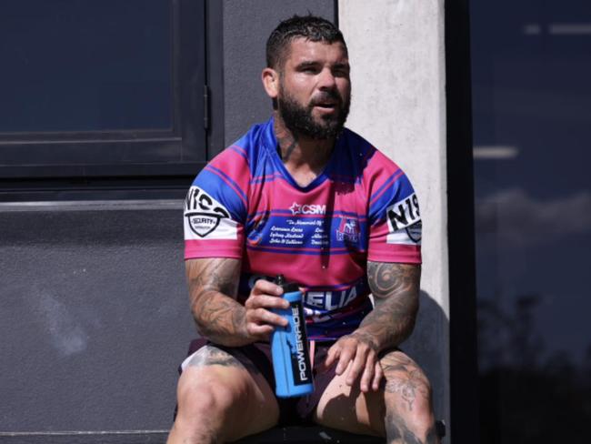 Adam Reynolds sporting the jersey of his junior club, the Alexandria Rovers, at Brisbane Broncos training. Picture: Brisbane Broncos