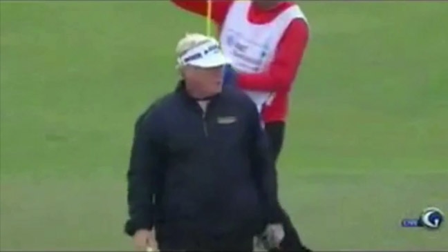 Golfer loses it on air