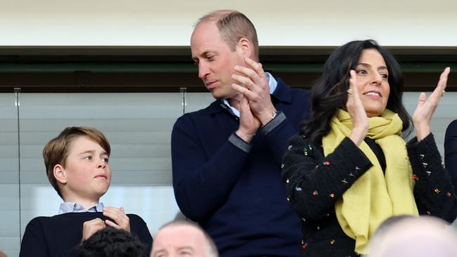 George’s expressions mirrored those of his father during the game. Picture: Catherine Ivill/Getty