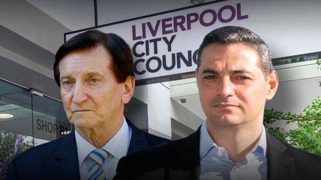 Local Government Minister Ron Hoenig (left) and Liverpool Council Mayor Ned Mannoun.