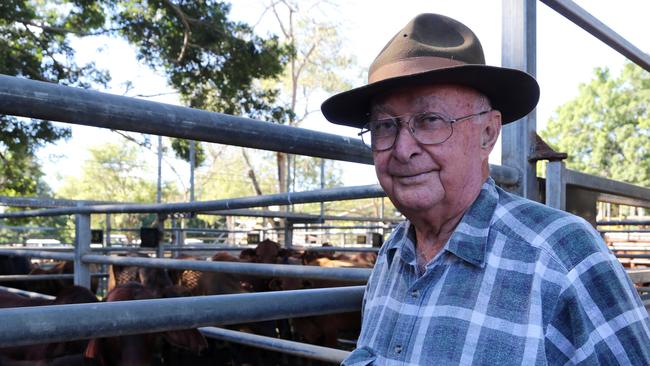 Mick Borzi from Mareeba sold five droughtmaster wieners at this week’s Mareeba Saleyards. PICTURE: Andrea Falvo