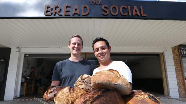 Bread Social’s owners Thomas Scott and Sam Saulwick. Picture Glenn Hampson