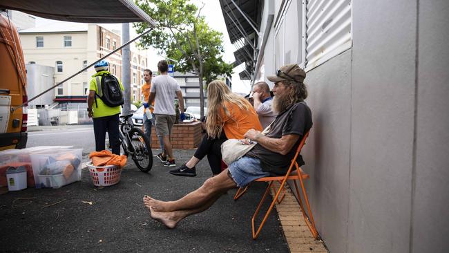 Bob, a friend who regularly drops into Orange Sky Laundry’s Ivory St, Fortitude Valley service. Picture: Mark Cranitch.