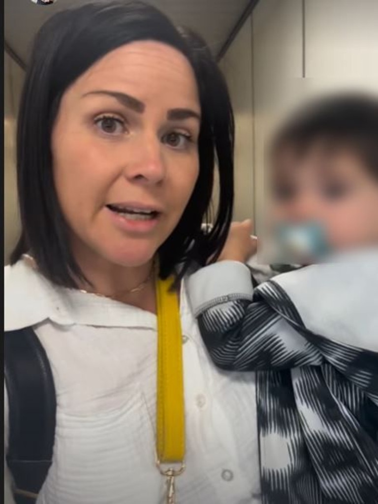 Ms Longoria with her 16-month-old son, who were both removed from the flight.