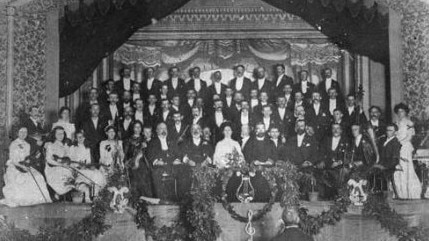 Queen’s Theatre Interior, 1900. Built in 1888, Queen’s Theatre hosted meetings, dances, and Bundaberg’s first movie screenings in 1905. Source: Queensland State Archives