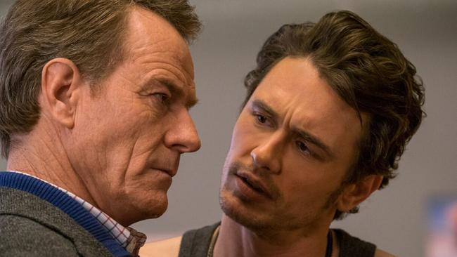 Bryan Cranston and James Franco in a scene from the film Why Him?