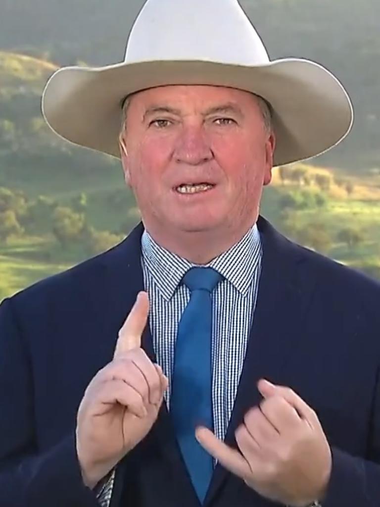 Barnaby Joyce accused Labor of a ‘cover up’ over the Voice. Picture: Sunrise/Channel 7