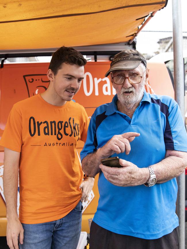 Nic Marchesi with Harry O’Callaghan, 77.