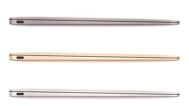 Thin profile ... Apple's new 12-inch MacBook is just 1.31cm thin.