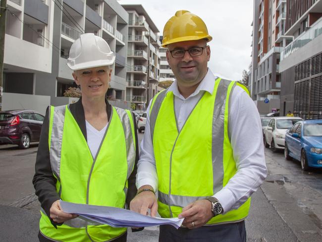 Canterbury Bankstown Mayor Khal Asfour and deputy mayor Clare Raffan announce the start of work for Canterbury town centre last month.