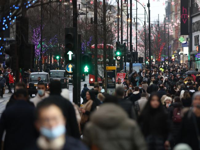 Shoppers walk along Oxford Street as Health Secretary Sajid Javid confirmed no new pandemic-related restrictions would be announced for England. Picture: Getty Images