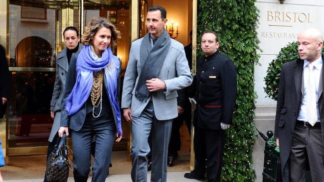 Asma and Bashar al-Assad in Paris in 2010. Picture; Getty Images.