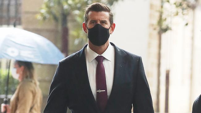 Ben Roberts-Smith outside court in Sydney, where a witness described his role in two alleged prisoner executions. Picture: John Grainger