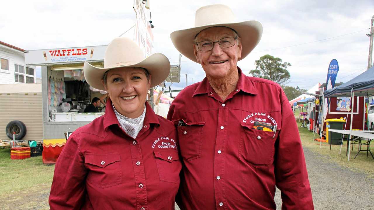 KYOGLE SHOW: Kyole Show president Les O'Reilly with chief ring steward Linda Armstrong ahead of judging at the Kyogle Show. Picture: Alison Paterson