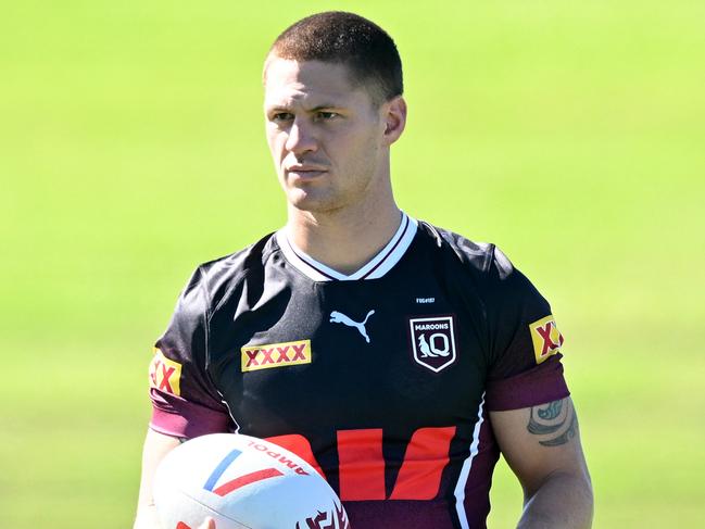 Kalyn Ponga has been declared a certain starter for the Maroons in Origin I after shaking off a minor quadriceps complaint. Picture: Getty Images