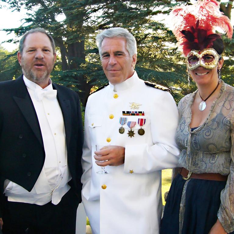 Harvey Weinstein, Jeffrey Epstein and Ghislaine Maxwell at Princess Beatrice's 18th birthday at Winsdor Castle. Picture: The Sun/News Licensing/MEGA