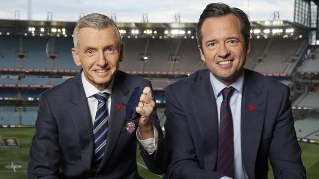 Bruce McAvaney is a former host of Talking Footy while Hamish McLachlan is the current host of Game Day. Picture: David Cook