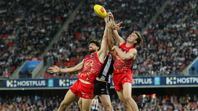 Plenty came to watch the Pies at Heritage Bank Stadium. Photo by Russell Freeman/AFL Photos via Getty Images.