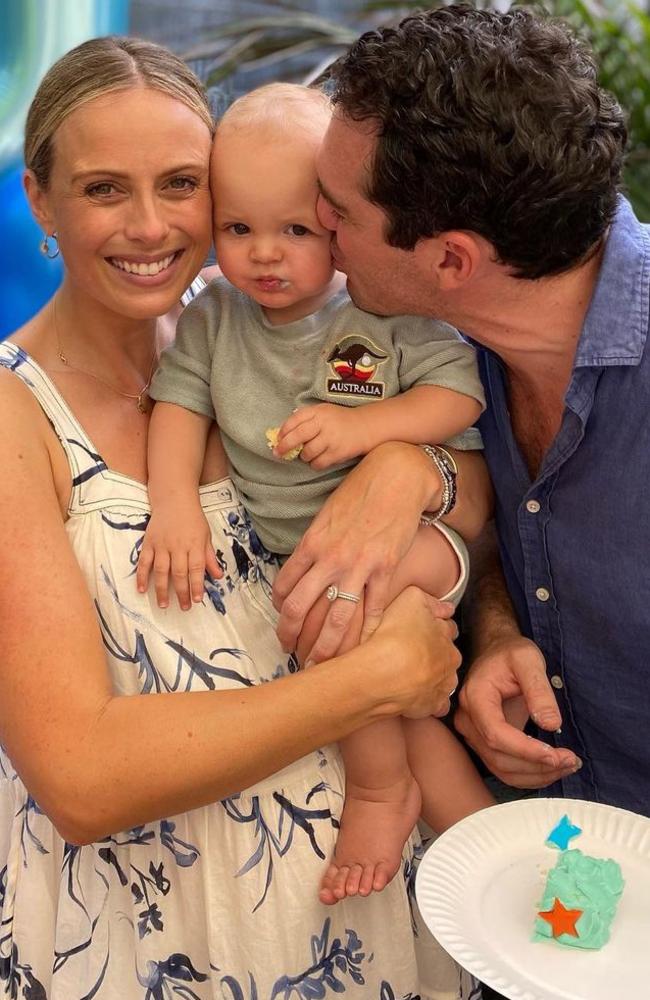 Sylvia Jeffreys and Peter Stefanovic with their first child Oscar.