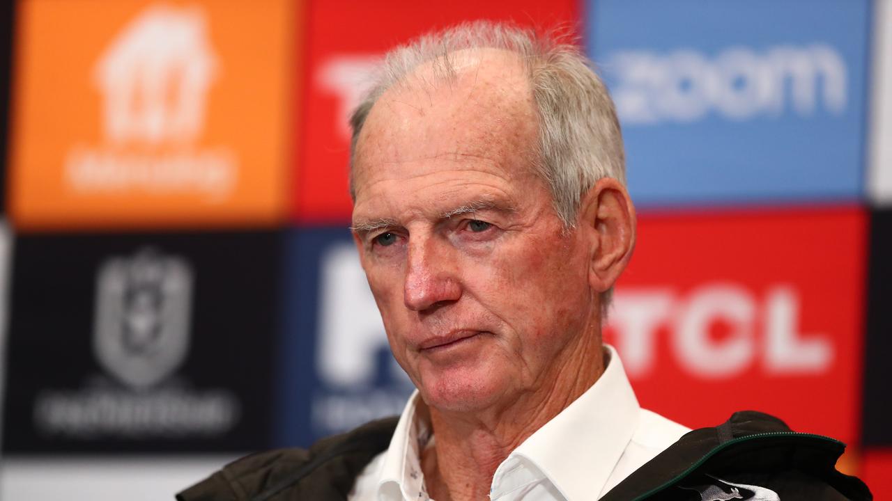 Wayne Bennett his hit out over Panthers kicking tactics, and fired up at the NRL claiming his criticism was ‘leaked’. Picture: Getty Images.