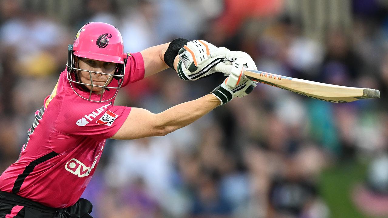 Sydney Sixers star Steve Smith – just having a bit of fun in the BBL and scoring centuries along the way. Picture: Steve Bell / Getty Images