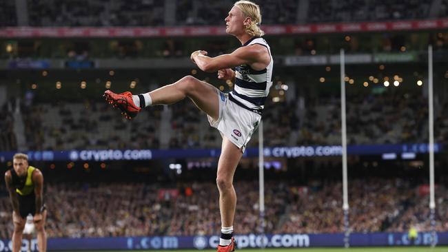 Rival clubs should be taking a look at Geelong’s Oliver Dempsey. Picture: Michael Klein