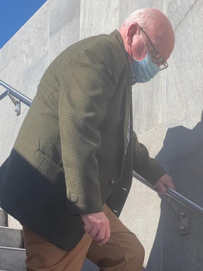 Ross Hannan, 81, leaving court in Beenleigh on Tuesday.