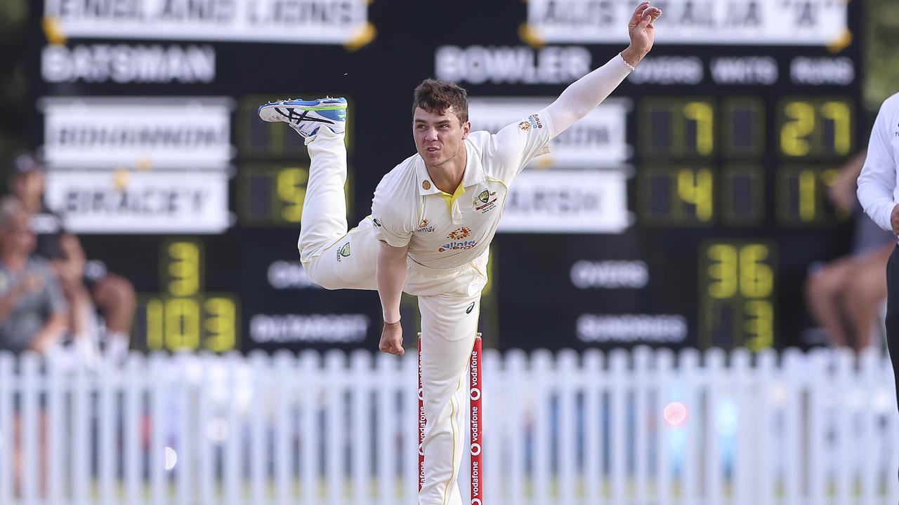 Mitch Swepson during the Tour Match between Australia A and England Lions (Photo by Peter Wallis/Getty Images)