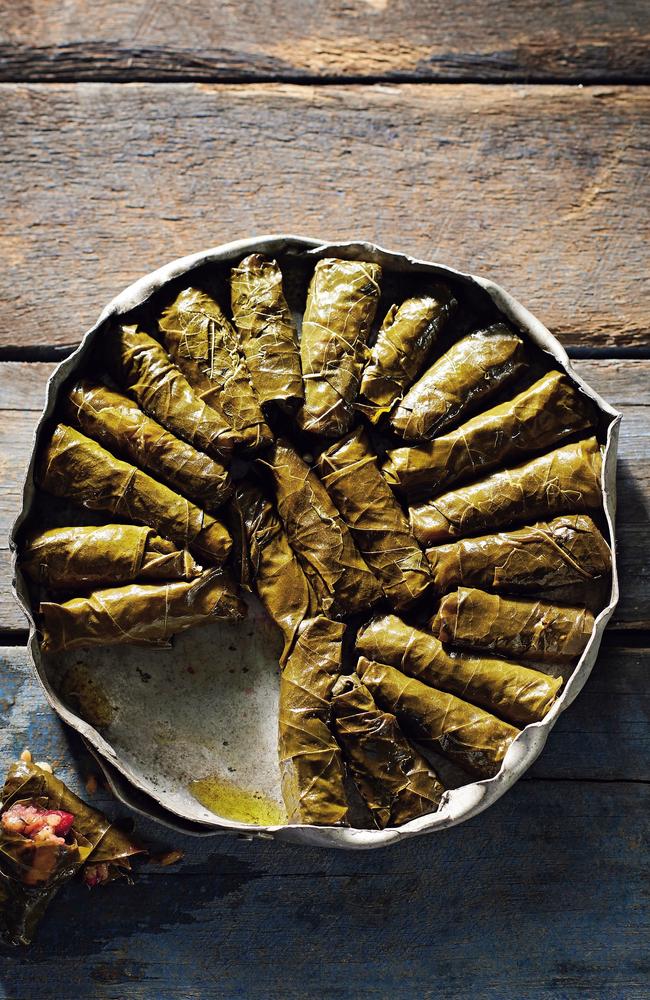 Turkish-style vine leaves.