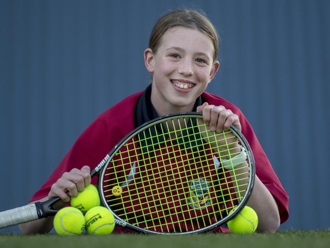 Maribyrnong College studfent Bridget Mihulka at her school in Maribyrnong, Tuesday,July 30, 2019.  She will represent Victoria at a national carnival in November.  Picture: Andy Brownbill