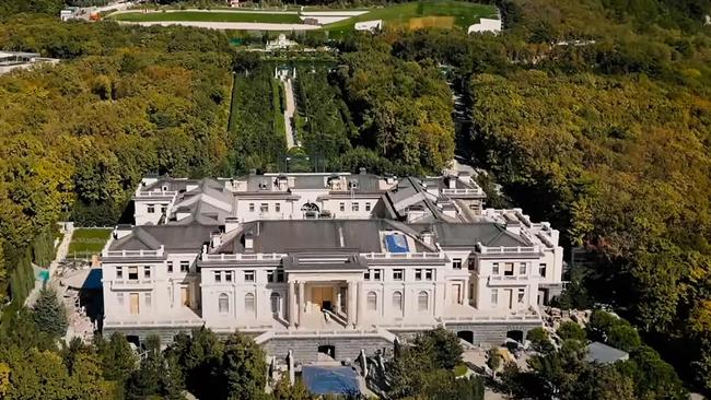 The lavish ‘palace’ on the Black Sea which Alexei Navalny claims belongs to Vladimir Putin. Picture: AFP.