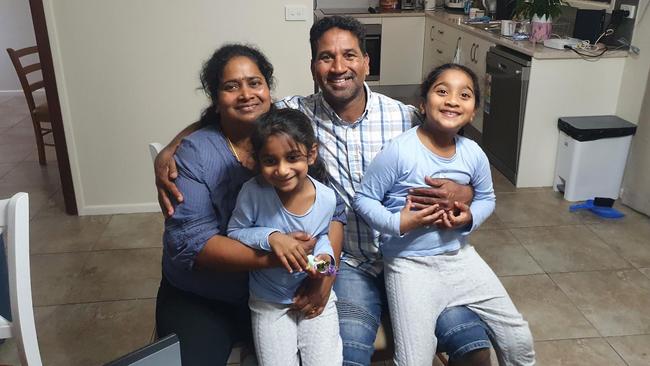 The Nadesalingam family after the decision was announced. Picture: Twitter/@HometoBilo