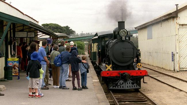 The Cockle train pulls in at Goolwa for the trip to Victor Harbor.