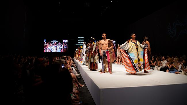 2024 Country to Couture at the Darwin Convention Centre showcases hand-designed First Nations fashion. Picture: Pema Tamang Pakhrin