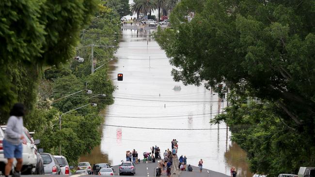 During the Lismore floods, countless streets were cut off and inundated with floodwater. Ballina Road one of the main streets in Lismore leading to the CBD. Pic Nathan Edwards