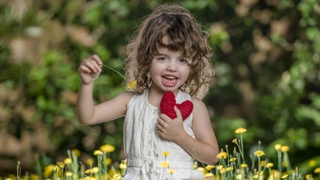 Arielle received a ventricular assist device when she was just eight days old. Picture: Jason Edwards