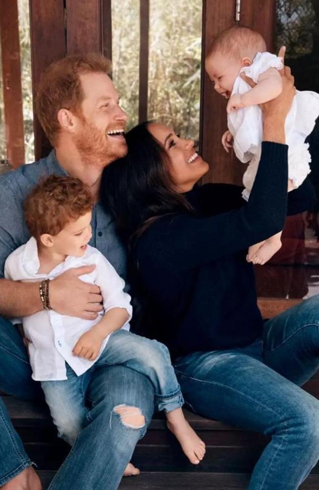 Harry and Meghan with Archie and Lilibet. Picture: ALEXI LUBOMIRSKI/The Times