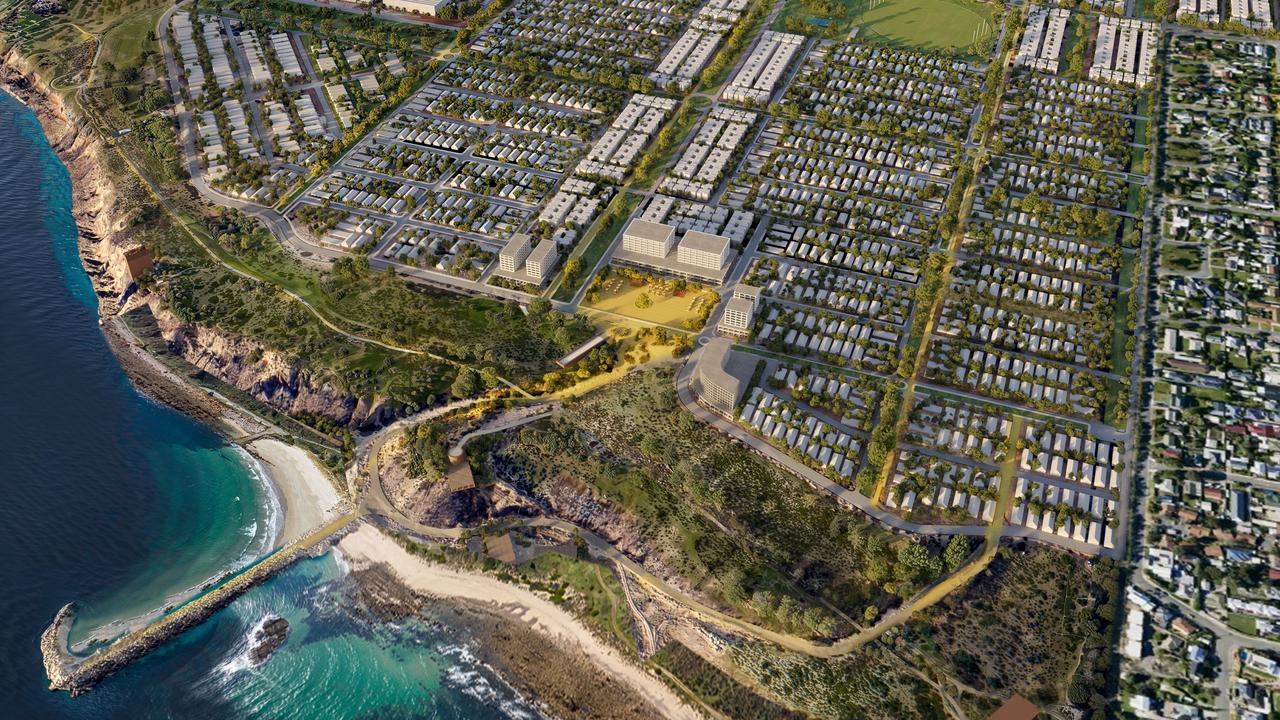 Prime coastal land would be unlocked for housing under a long-awaited masterplan for the old oil refinery site at Port Stanvac. Picture: Supplied