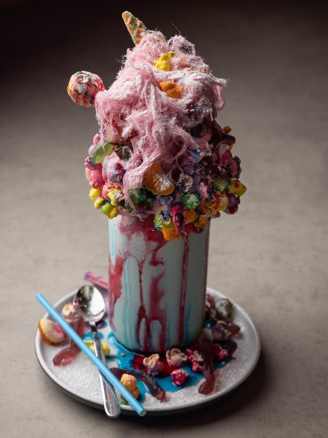 The Candy Land mega shake at Sugar Buns Bakery Cafe. Picture: David Kelly