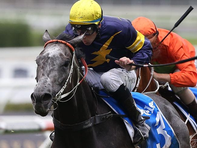 SYDNEY, AUSTRALIA - APRIL 06: Tommy Berry rides Chautauqua to win race 8, The Darley T J Smith Stakes, during Sydney Racing at Royal Randwick Racecourse on April 6, 2015 in Sydney, Australia. (Photo by Anthony Johnson/Getty Images)