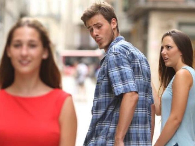 Distracted boyfriend meme has become an internet sensation. Picture: supplied