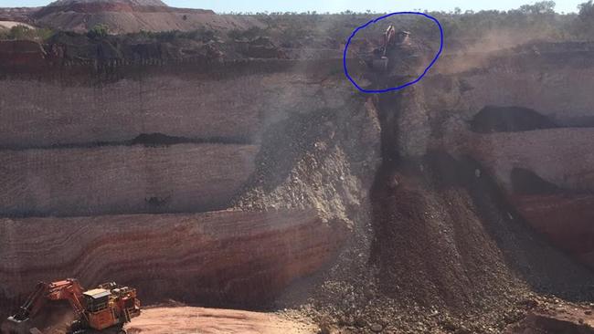 A pit wall collapse in a different section of the Bootu Creek mine.