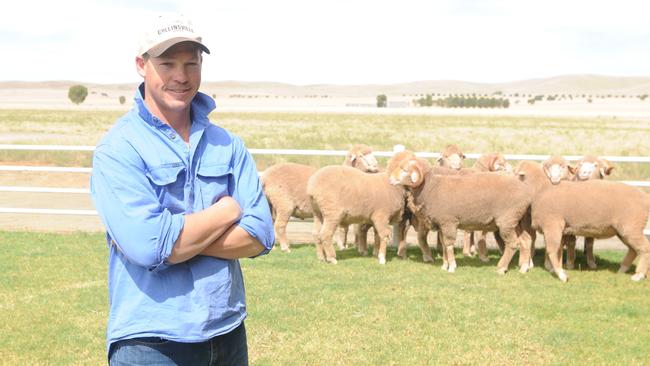 Historic holding: Tim Dalla at Collinsville Merino stud’s headquarters near Hallett, in South Australia. Picture: James Wagstaff