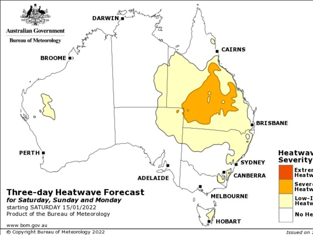 Central Queensland is expected to bear the brunt of the heatwave conditions this weekend, with temperature expected to reach the mid-to-hight forties.