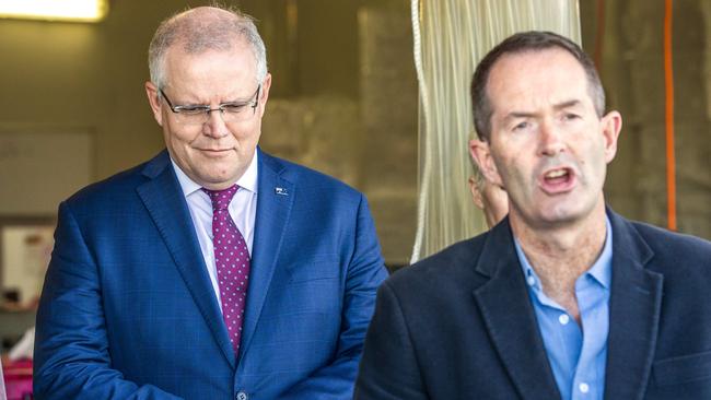 Prime Minister Scott Morrison on the Sunshine Coast with Member for Fisher Andrew Wallace. Picture: Richard Walker