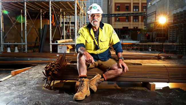 Construction worker Mick Hope on the Built site on Franklin Street. Picture: Simon Cross