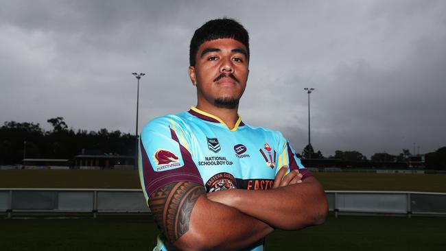 Keebra Park's Yorel Alapaki poses for a picture at Pizzey Park Burleigh. Photograph : Jason O'Brien