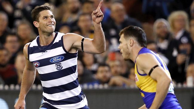 Tom Hawkins will again be the spearhead of Geelong’s attack. Picture: AFL Photos/Getty Images