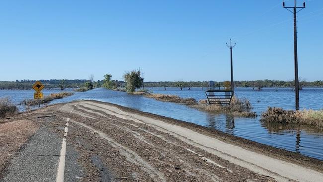 The flood-damaged Bookpurnong Road at Gurra Gurra. Picture: DIT