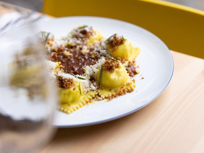 Duck and Chorizo Ragu with Ricotta Ravioli. Photograph David Kelly